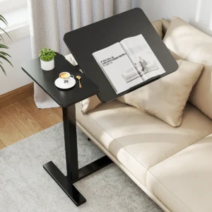 Modern Height-Adjustable C-Type Mobile End Table, Couch Flipped Side Table